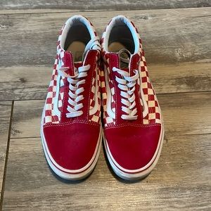 Men’s 10.5 red checkered vans